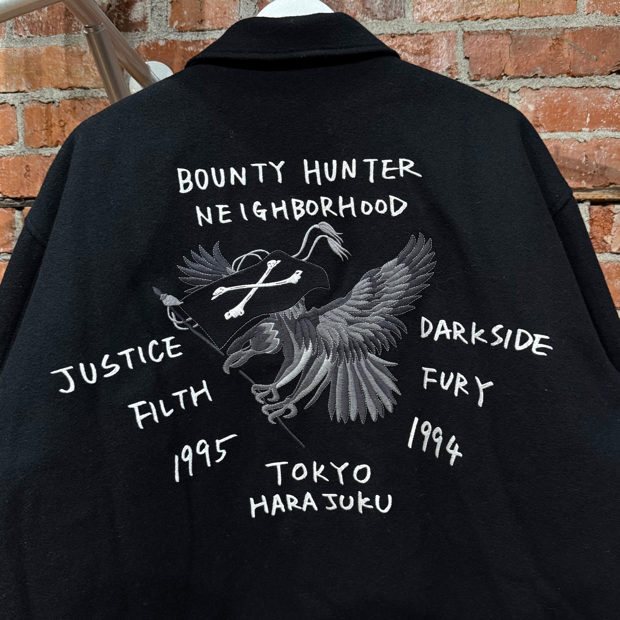 NEIGHBORHOOD X BOUNTY HUNTER WOOL SOUVENIR JACKET ‘BLACK’