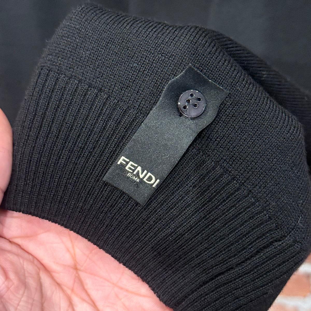 FENDI LOGO MOCKNECK KNIT SWEATER ‘BLACK’