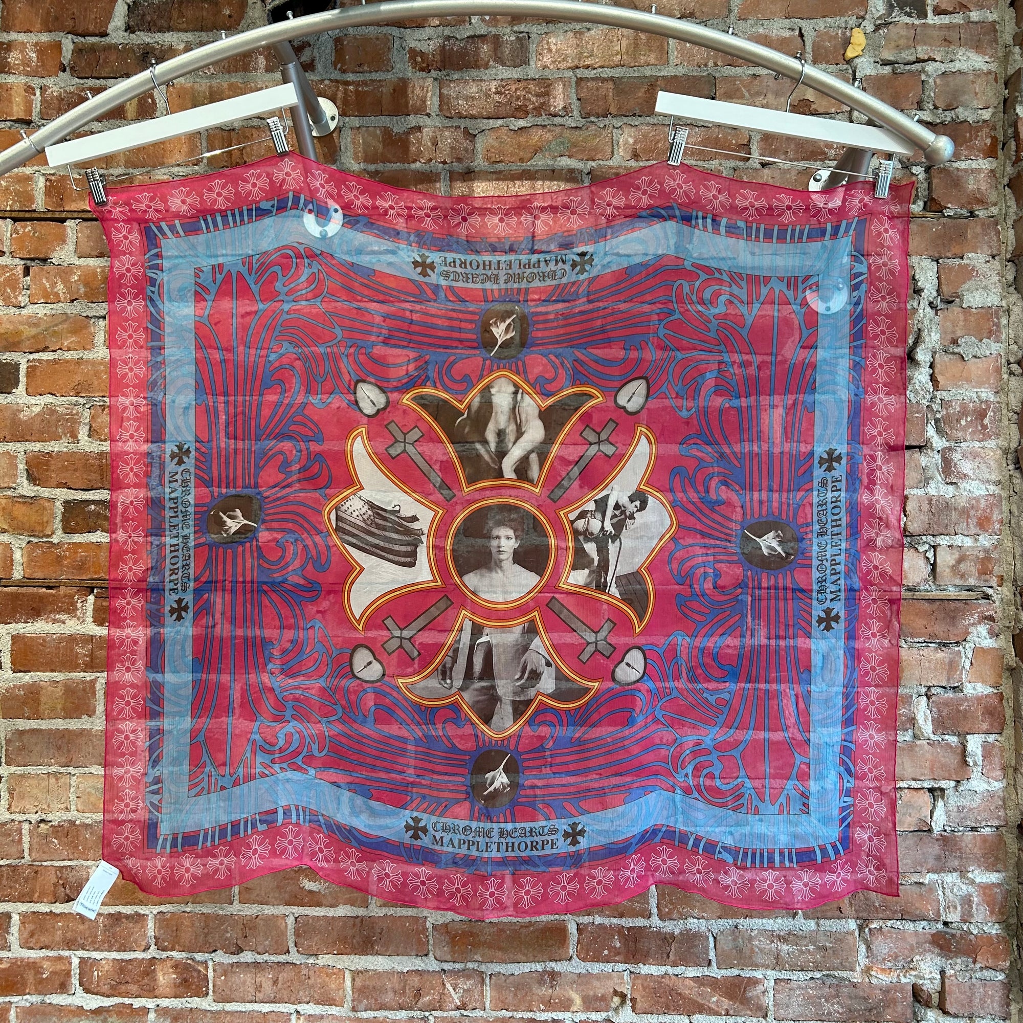 CHROME HEARTS MAPPLETHORPE SILK SCARF ‘PINK’
