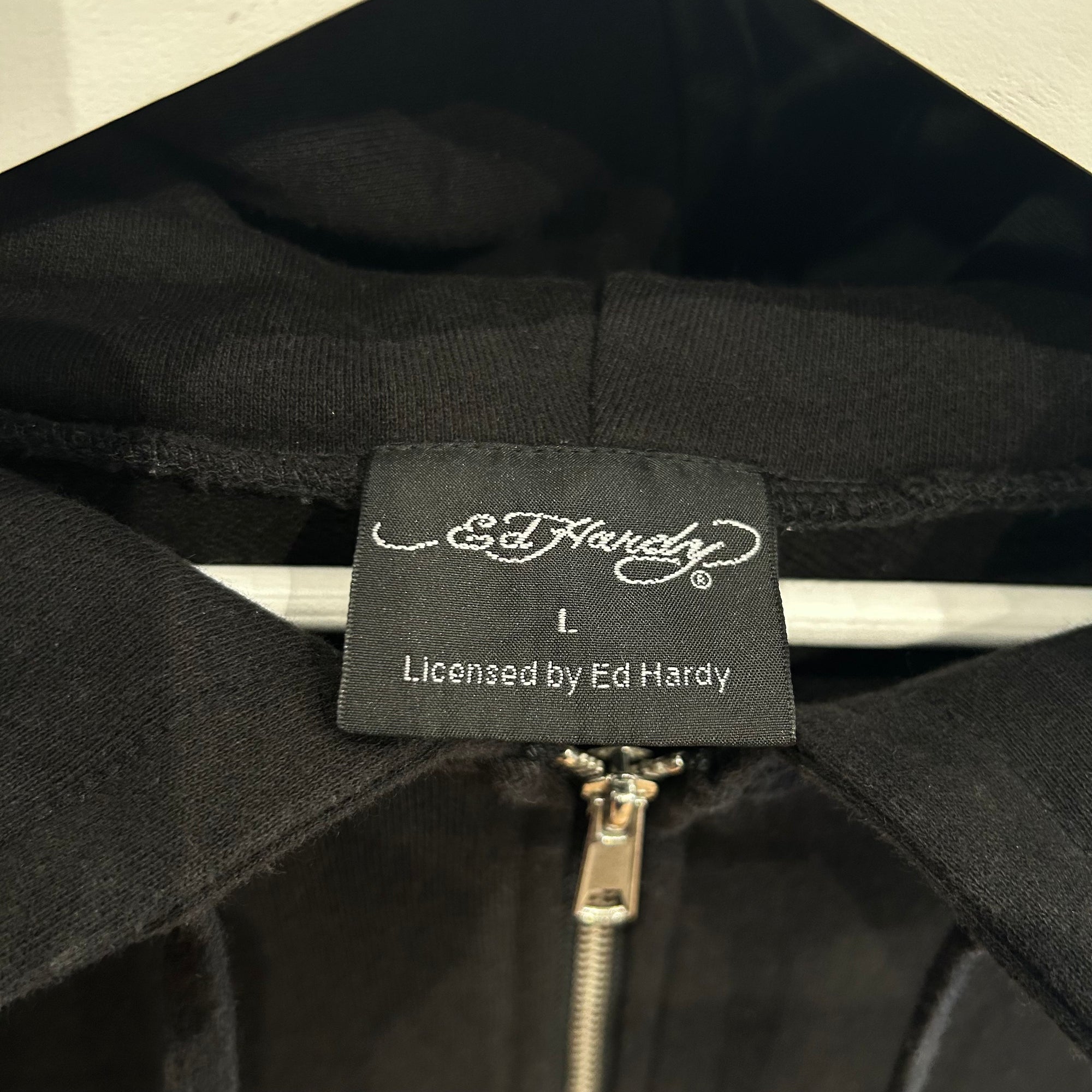ED HARDY CHROME BOOTLEG ZIP HOODIE ‘BLACK’