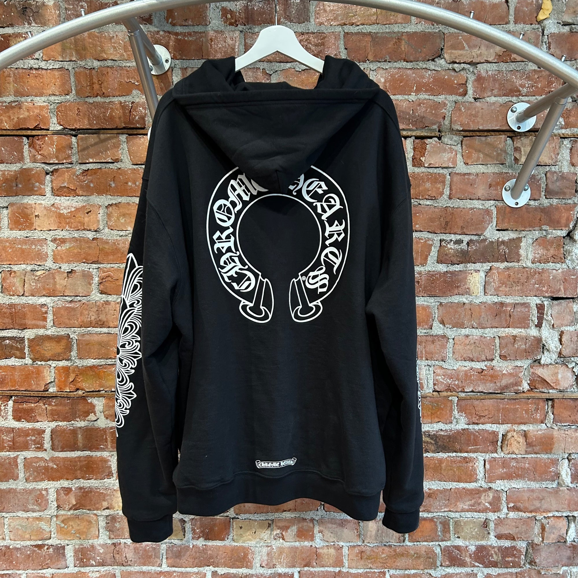 CHROME HEARTS HORSESHOE FLORAL THERMAL ZIP HOODIE ‘BLACK’