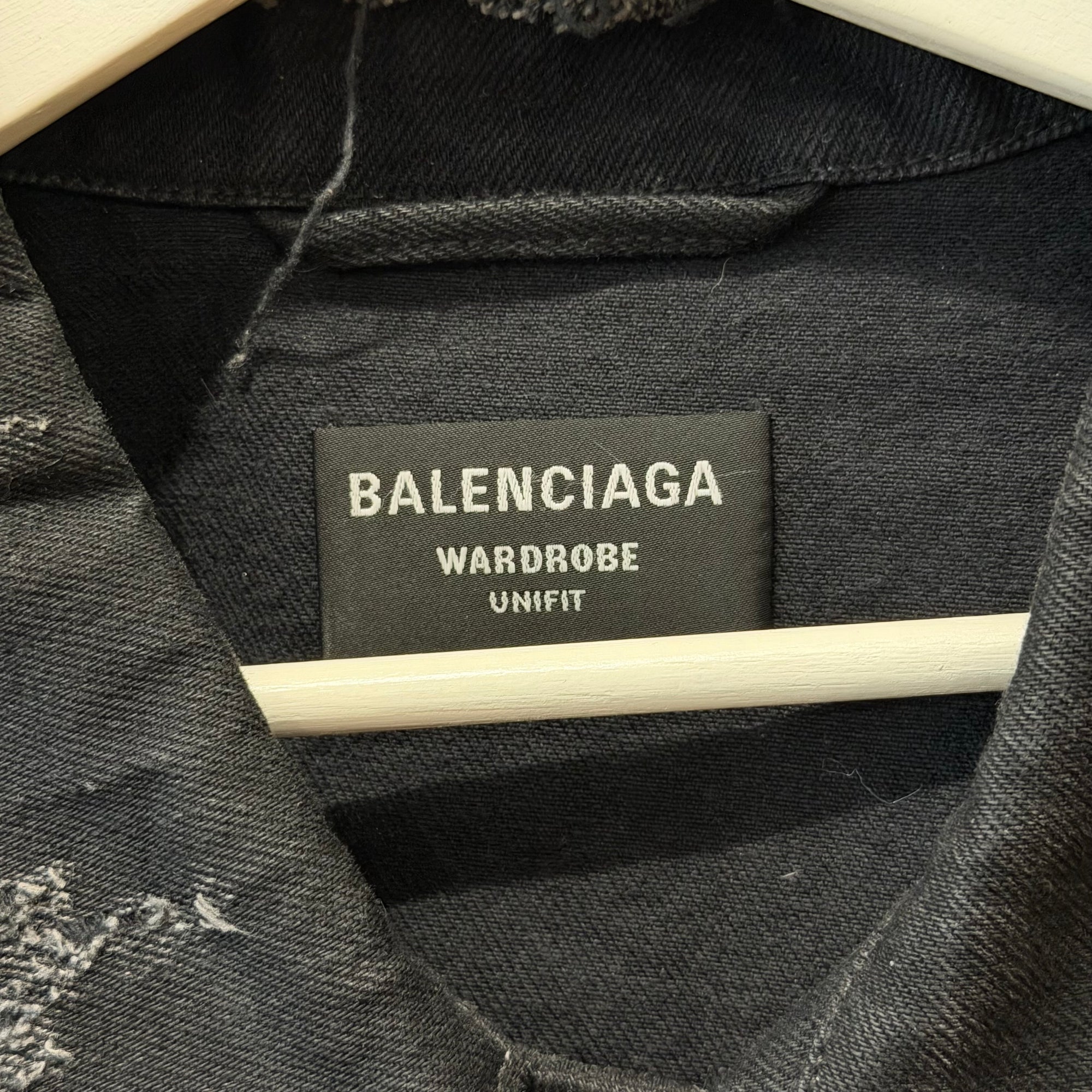 BALENCIAGA FW22 3B SPORTS ICON DENIM JACKET ‘BLACK’