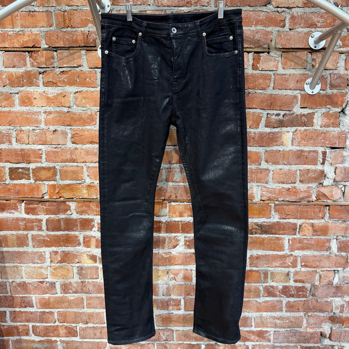 RICK OWENS FW21 GETHSEMANE DRKSHDW WAXED DETROIT DENIM ‘BLACK’