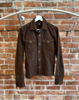 TORNADO MART MICRO SUEDE SNAP JACKET 'BROWN'