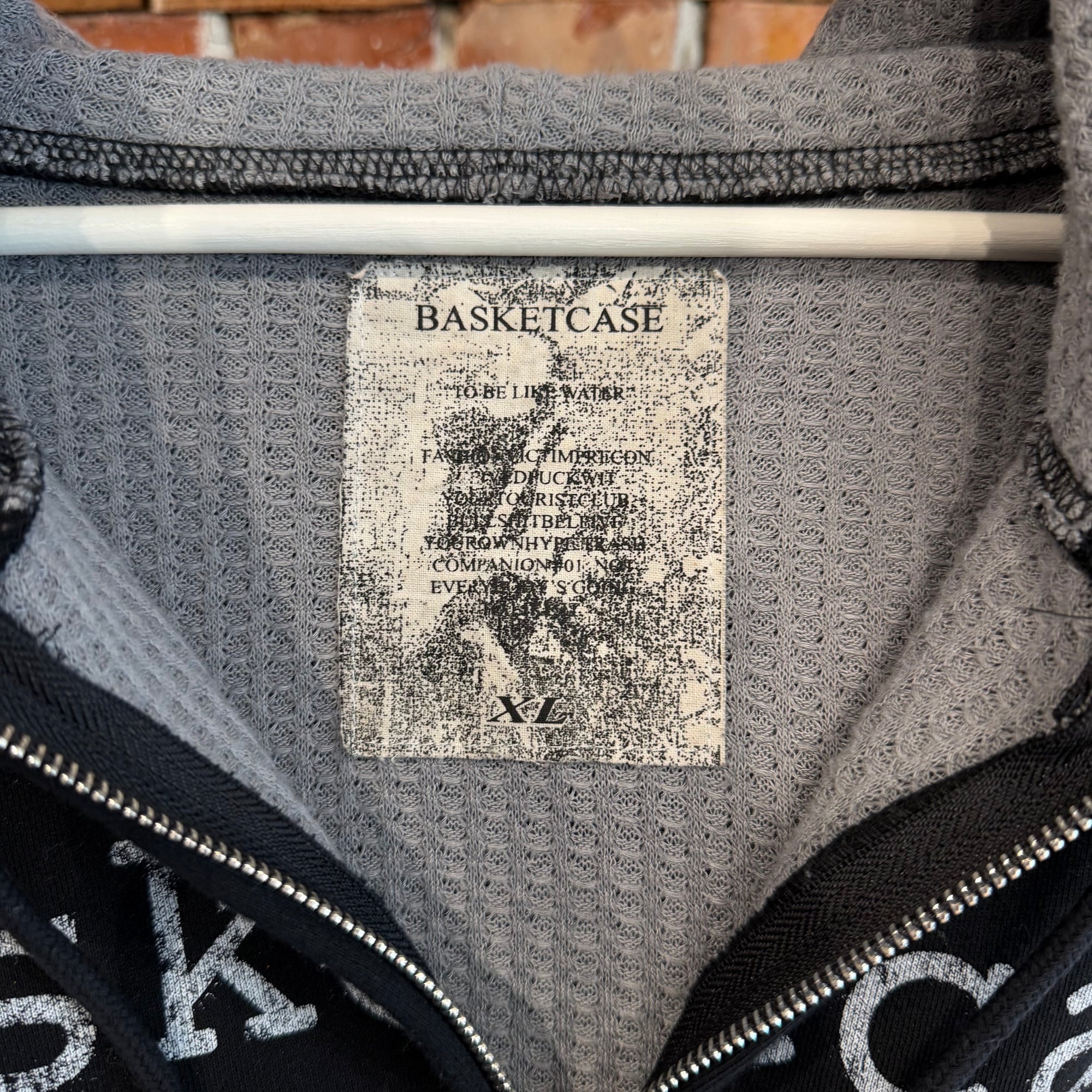 BASKETCASE LIVE AND DIRECT THERMAL LINED ZIP HOODIE ‘BLACK’