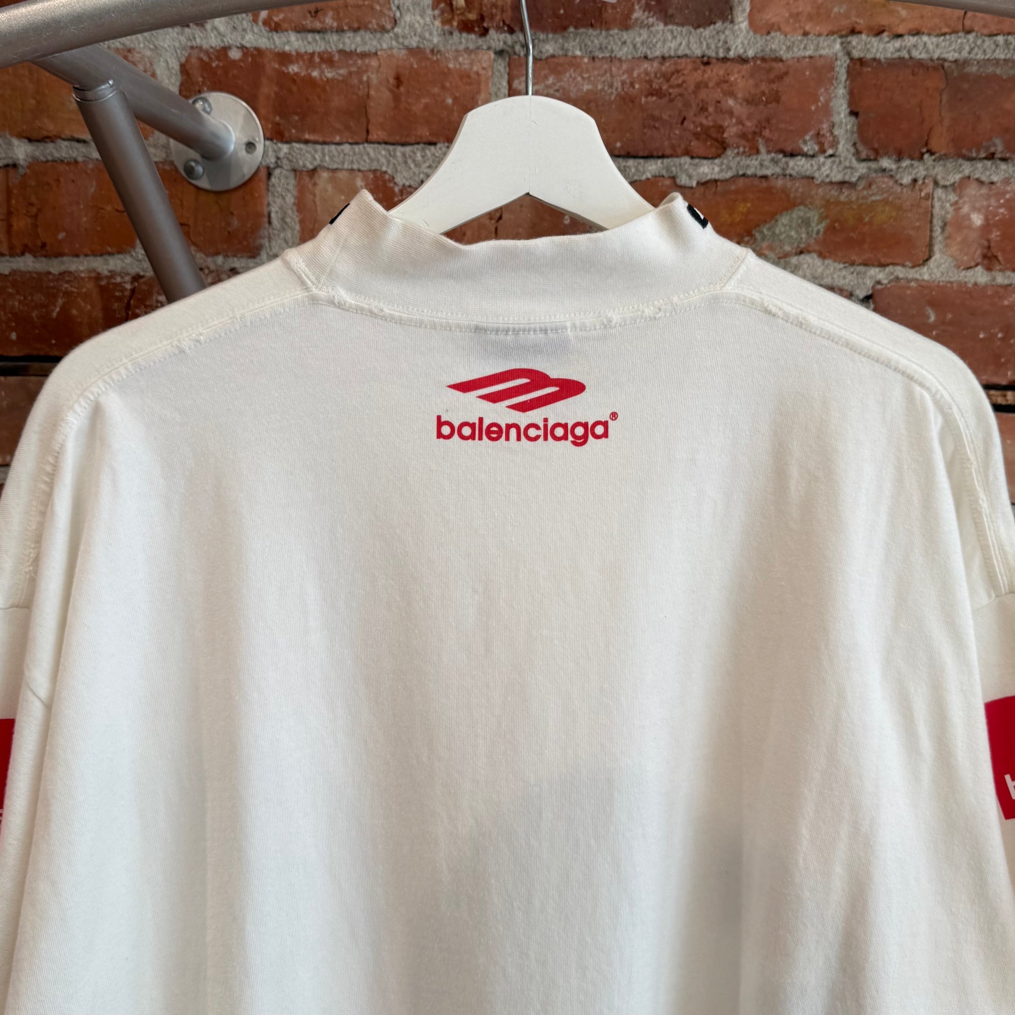 BALENCIAGA FW23 3B TOP LEAGUE RACING LOGO TEE ‘WHITE’