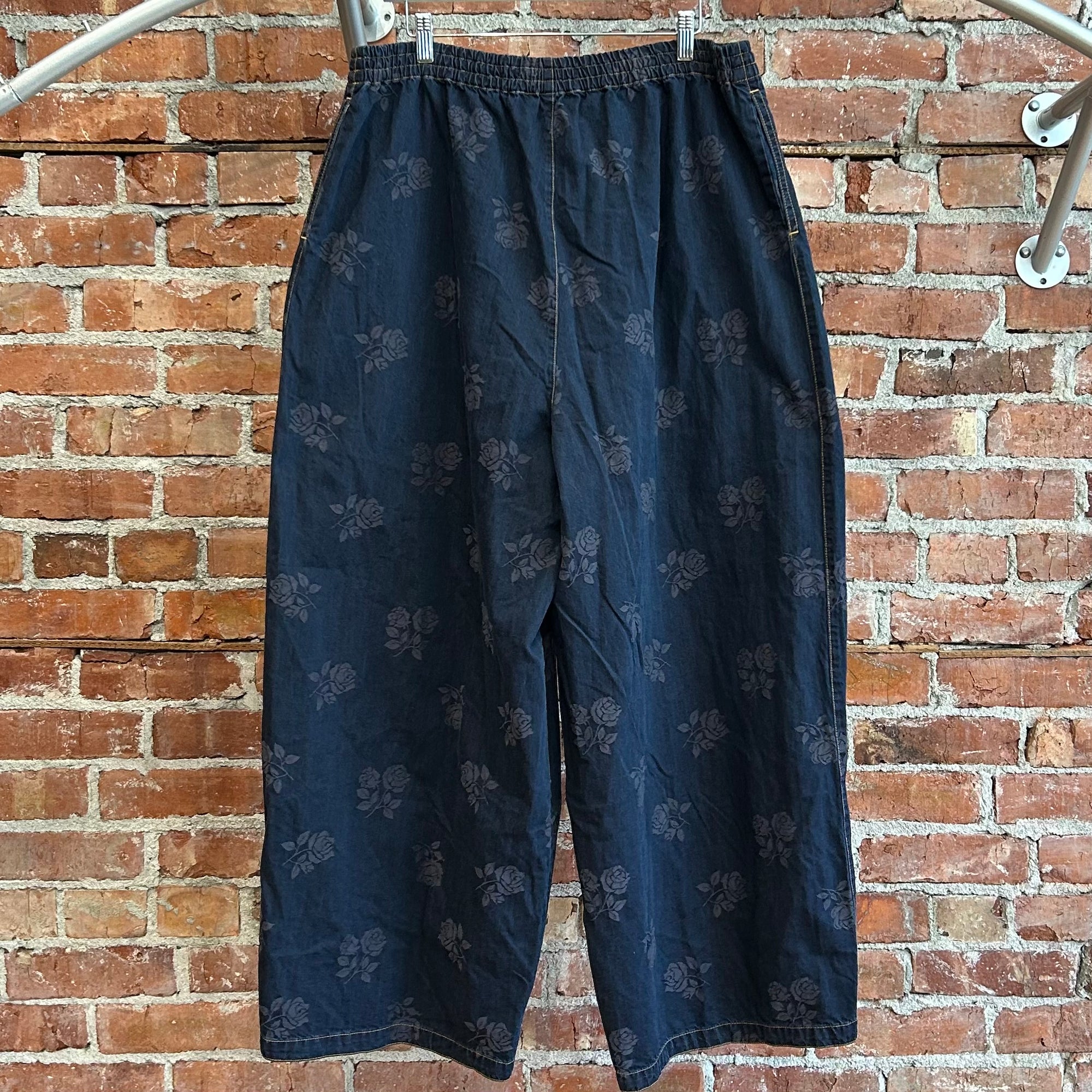 NEEDLES FLORAL PATTERN HD TROUSERS ‘INDIGO’