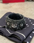 CHROME HEARTS 1 OF 1 VIP FRINGE PUNK LEATHER CUFF ‘BLACK’