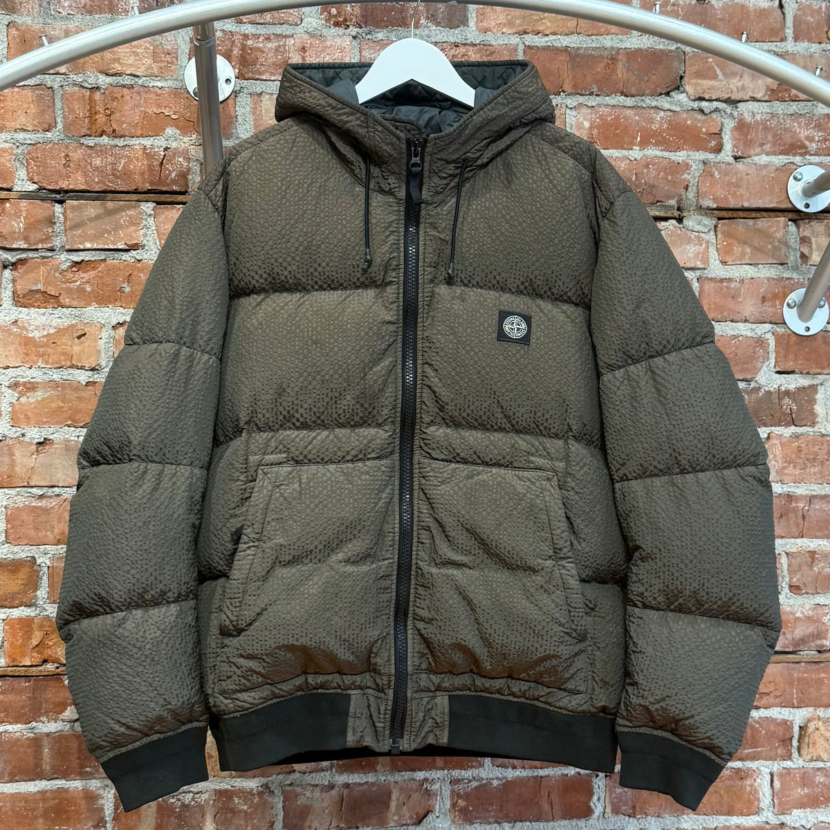 STONE ISLAND FW20 POLY-COLOUR NYON METAL FRAME DOWN JACKET ‘OLIVE’