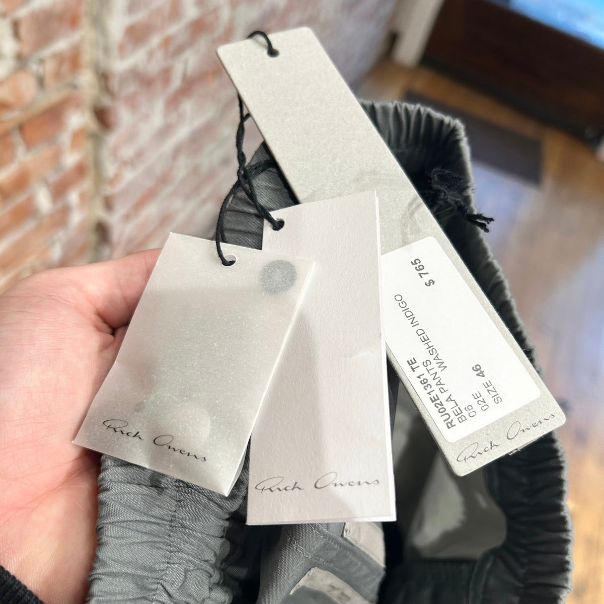 RICK OWENS FW25 CONCORDIANS DRAWSTRING BELA PANT ‘WASHED INDIGO’