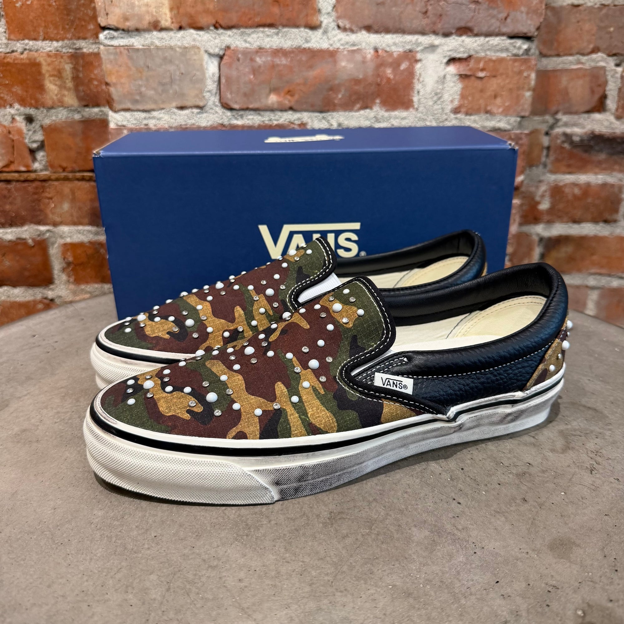 VANS PREMIUM LX PEARLIZED SLIP ON SNEAKERS ‘CAMO’
