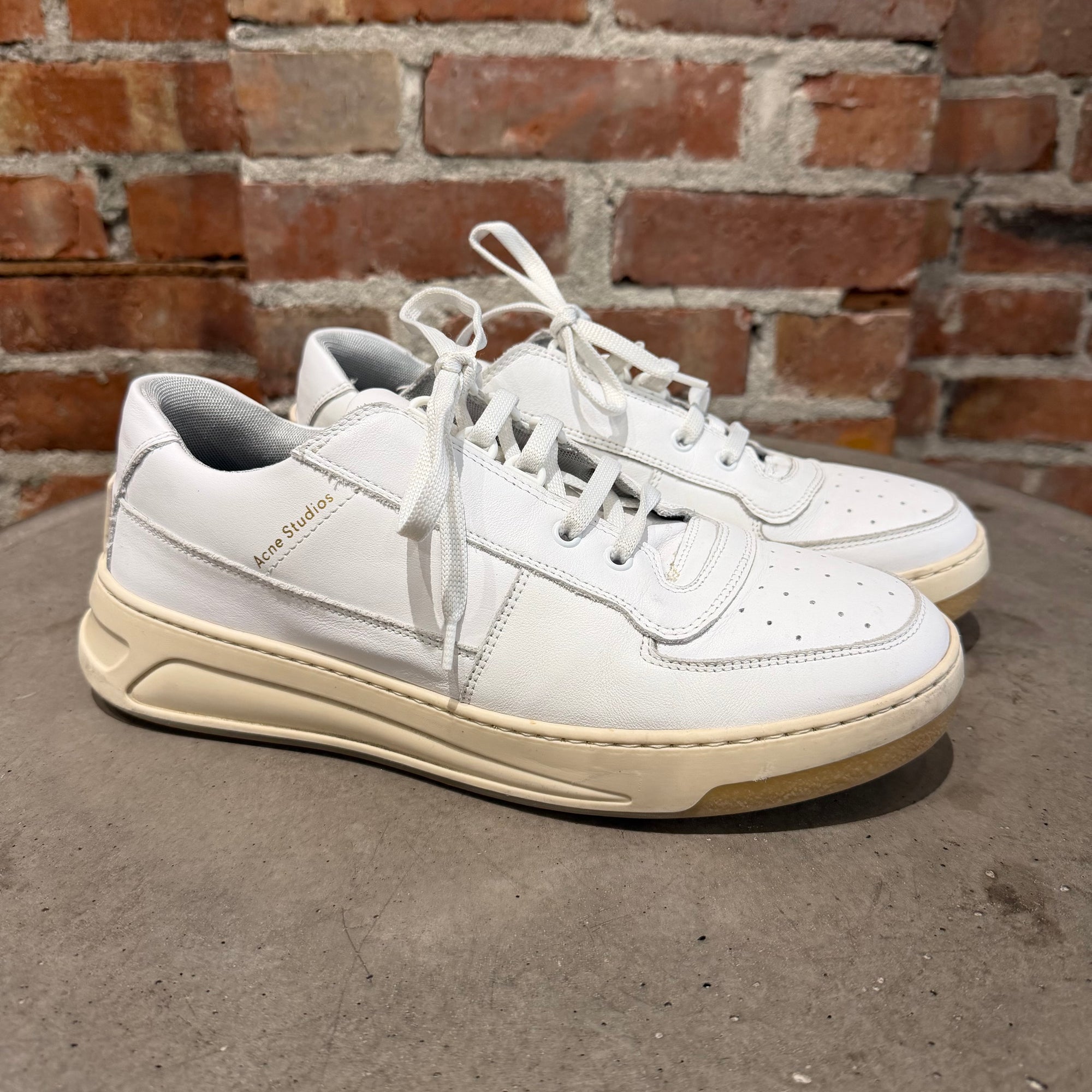 ACNE STUDIOS FACE LOGO LACE SNEAKERS ‘WHITE’