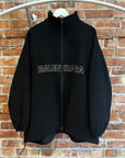 BALENCIAGA VIRGIN WOOL ZIP-UP LOGO JACKET ‘BLACK’