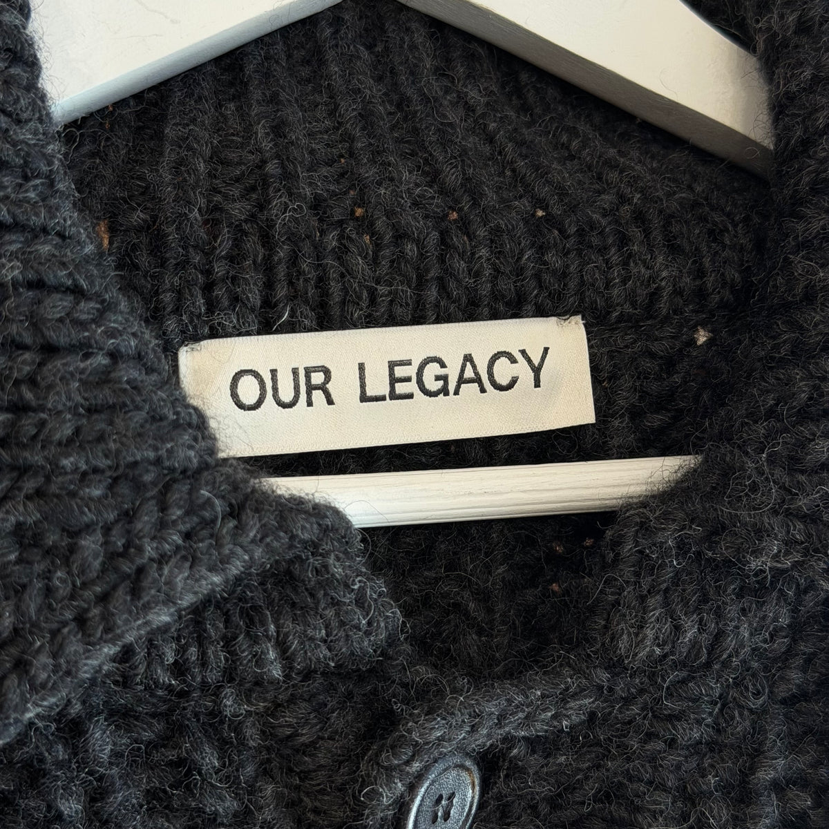 OUR LEGACY BIG PIQUET OVERSIZED SWEATER ‘CHARCOAL’
