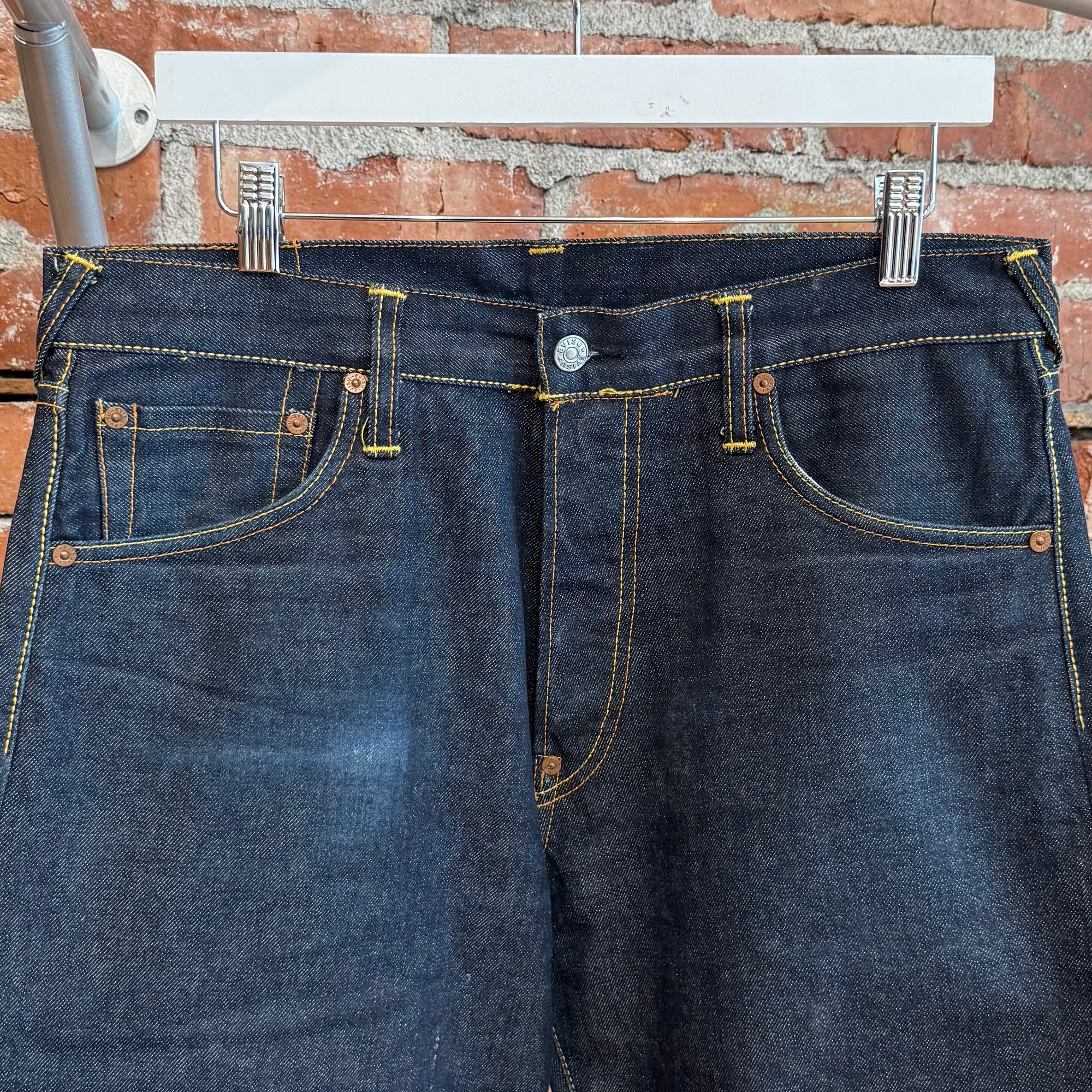 EVISU LOT 0001 SLIM STRAIGHT DENIM 'INDIGO/IVORY'