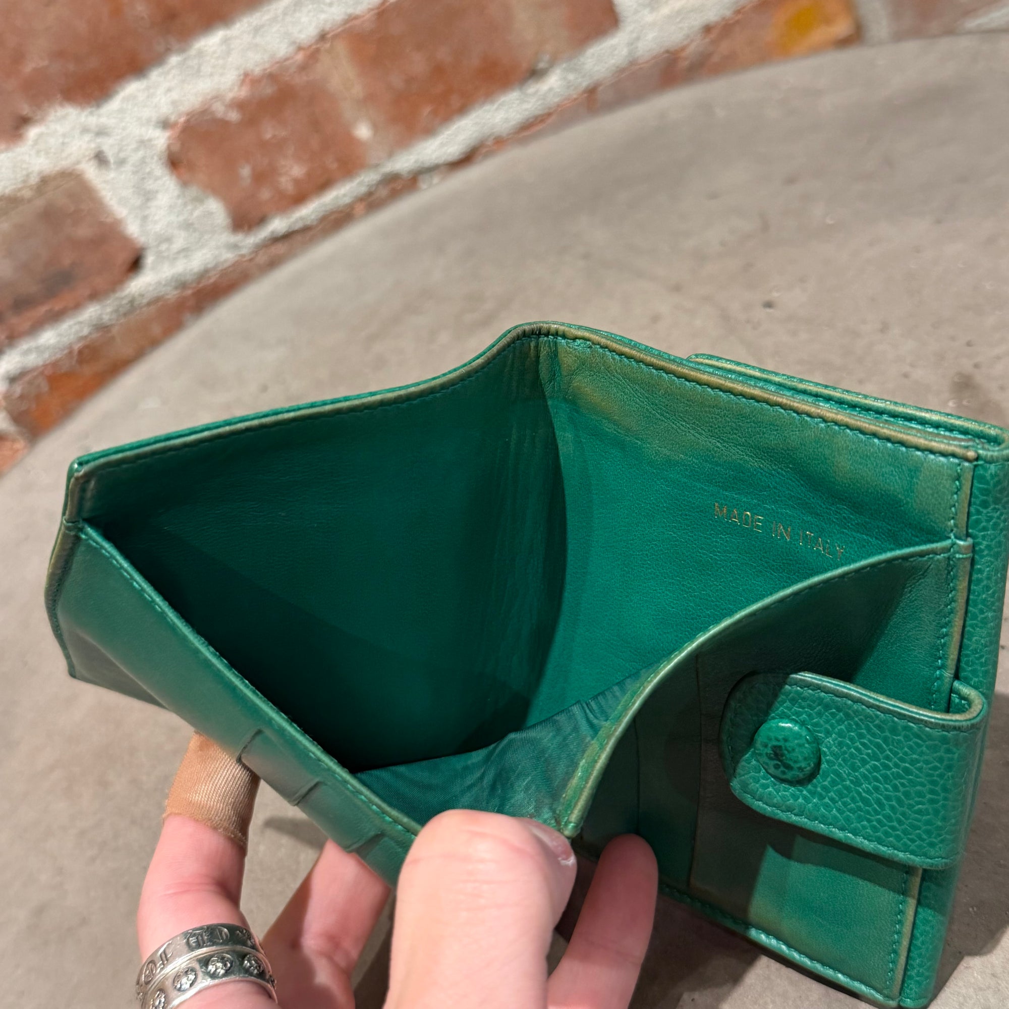 CHANEL CAVIAR LEATHER TRIFOLD WALLET ‘FOREST’
