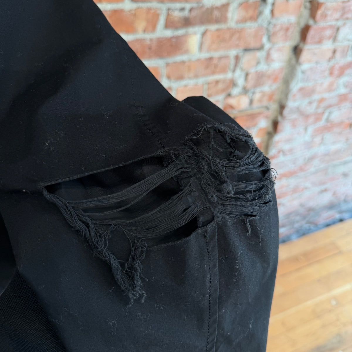 TAKAHIROMIYASHITA THE SOLOIST SS24 DISTRESSED DOG EAR HARRINGTON JACKET ‘BLACK’