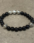 CHROME HEARTS 10MM OBSIDIAN 5-BEAD BRACELET ‘BLACK’
