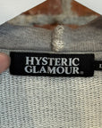 HYSTERIC GLAMOUR DISTRESSED THERMAL ZIP UP HOODIE ‘GREY’