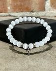 CHROME HEARTS BEADED STACK CH CROSS CHARM BRACELET ’WHITE’