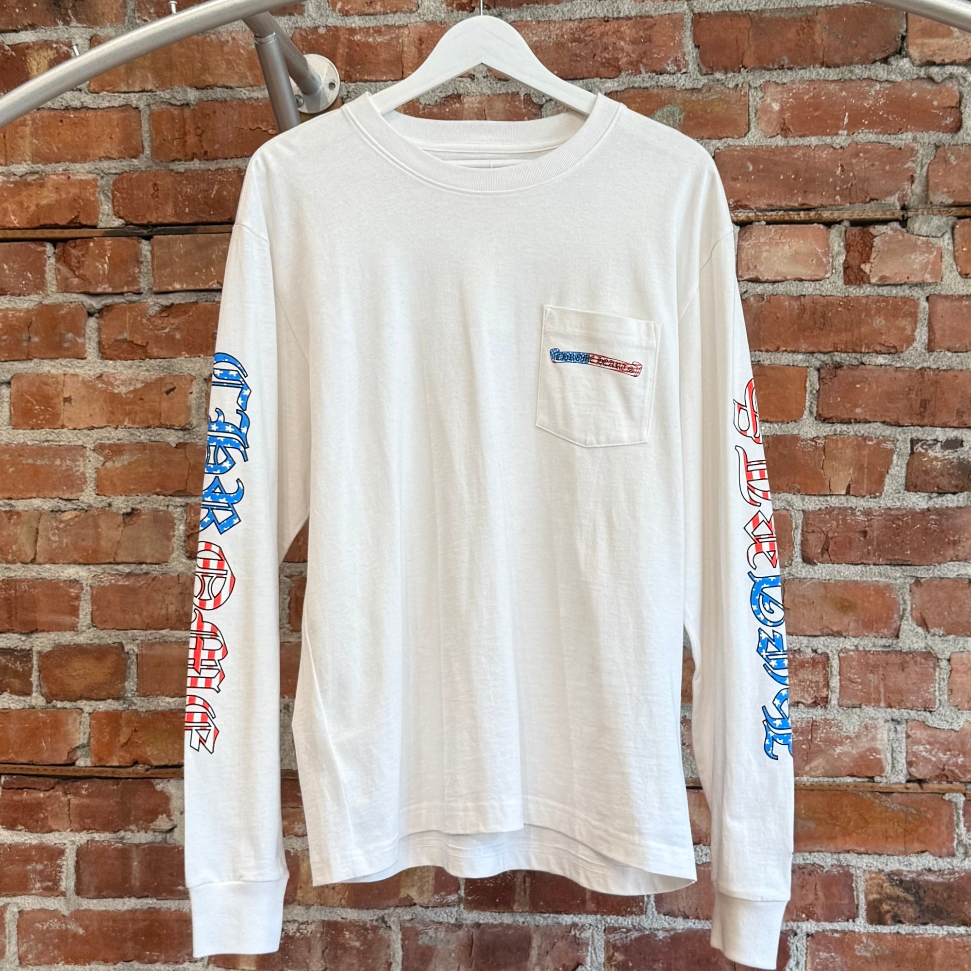 CHROME HEARTS AMERICAN FLAG LONGSLEEVE ’WHITE’
