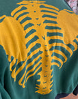 KAPITAL KOUNTRY OVERSIZED 2-TONE BONES CREWNECK ‘GREEN/YELLOW’
