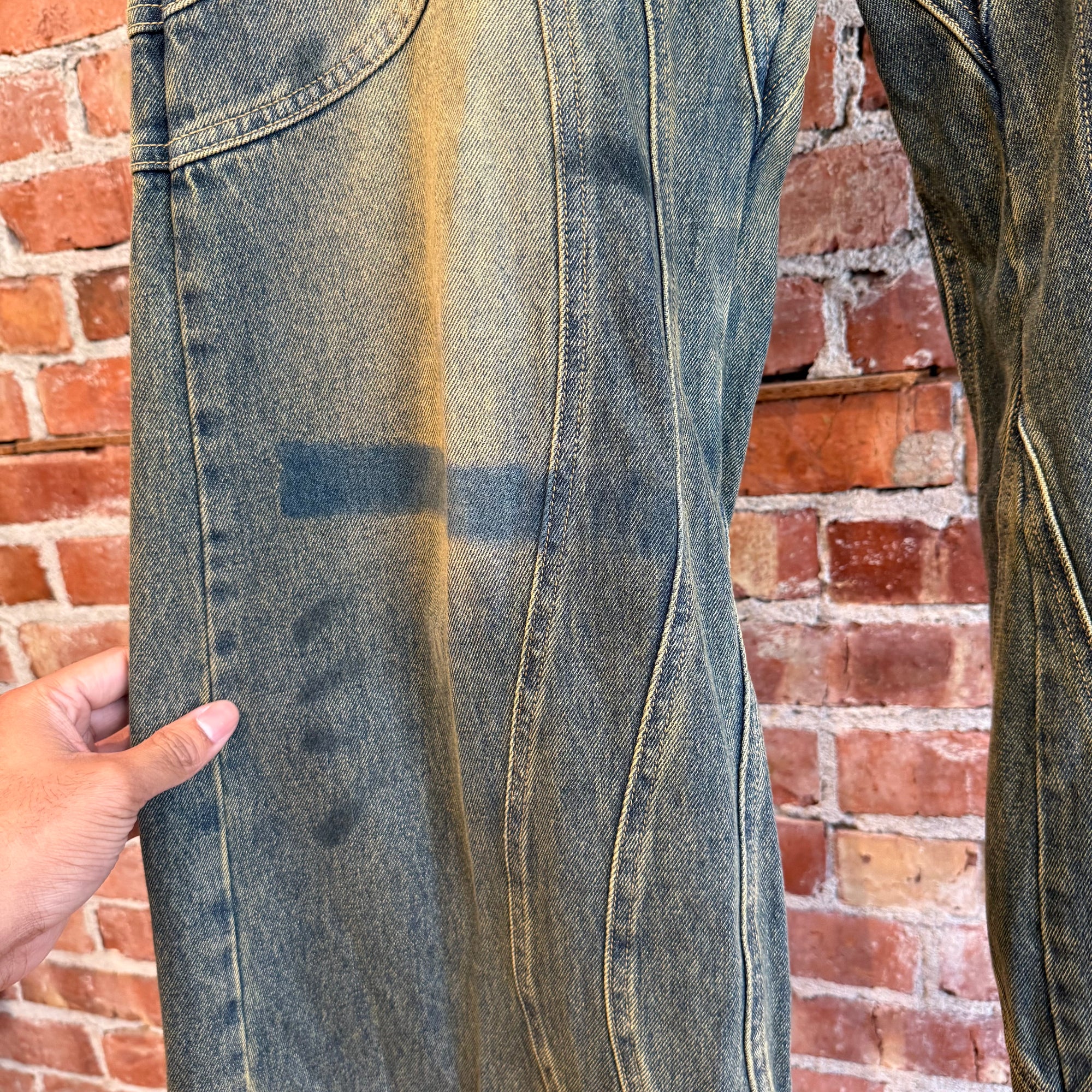 NO FAITH STUDIOS WAVE DENIM JEAN ‘SAND WASH’