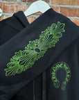 CHROME HEARTS F&F FLORAL PULLOVER HOODIE ‘GREEN/BLACK’