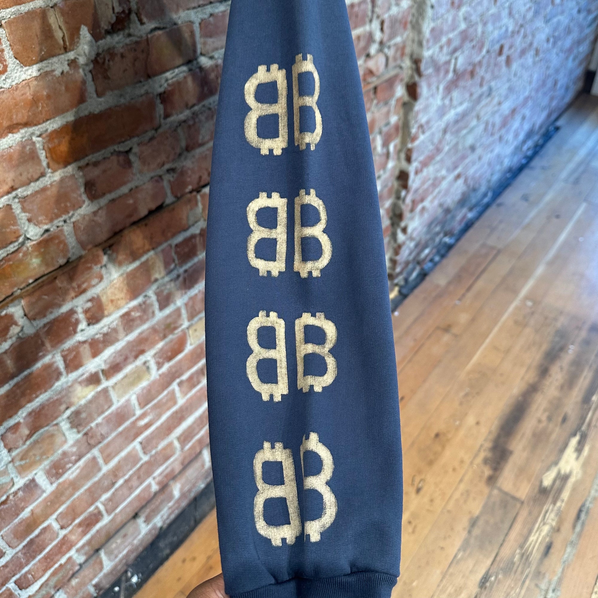 BALENCIAGA FW24 BB CRYPTO LOGO HOODIE ‘NAVY’