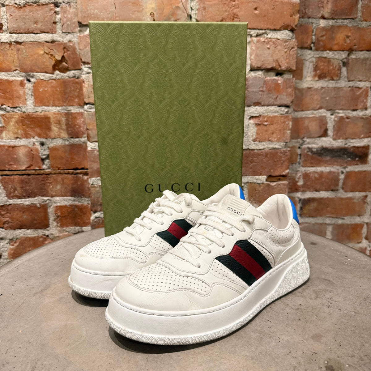 GUCCI WEB LOW CHUNKY TRAINER SNEAKERS ‘WHITE’