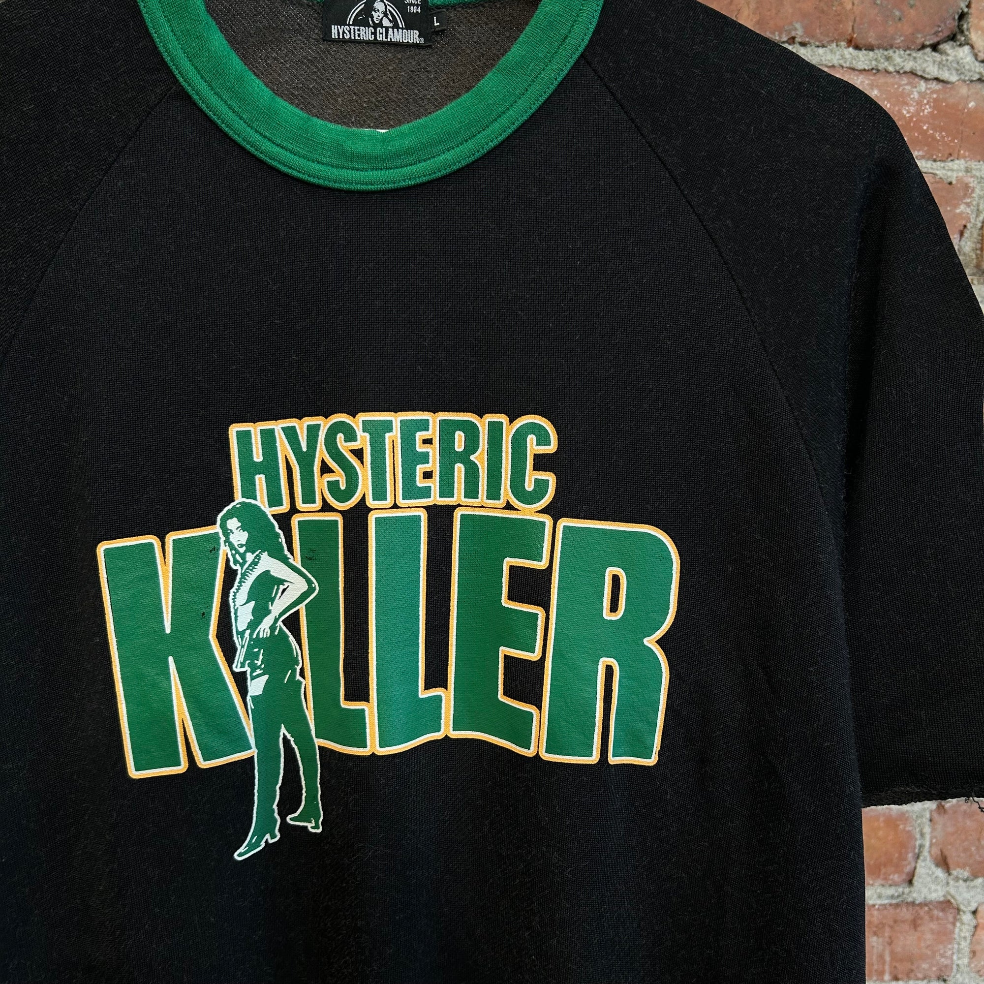 HYSTERIC GLAMOUR KILLER RINGER TEE 'BLACK/GREEN'
