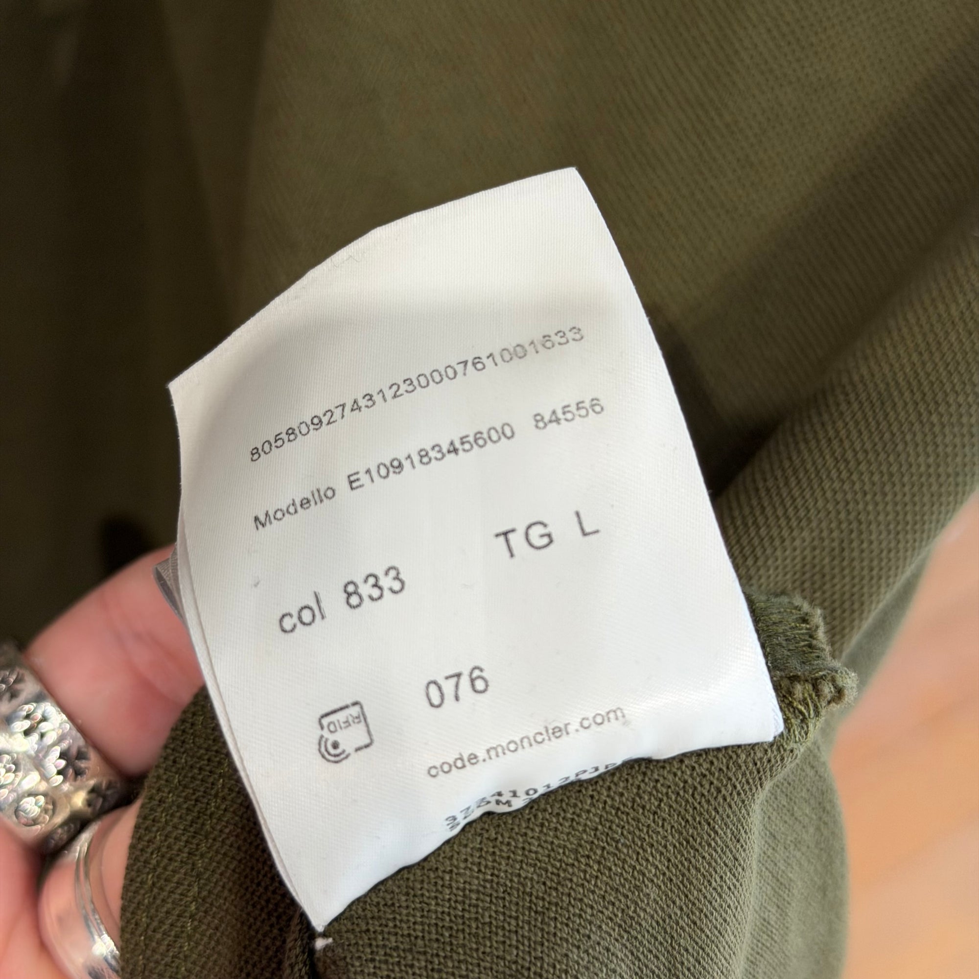 MONCLER TRICOLOR TRIMMED PIQUE POLO ‘OLIVE’