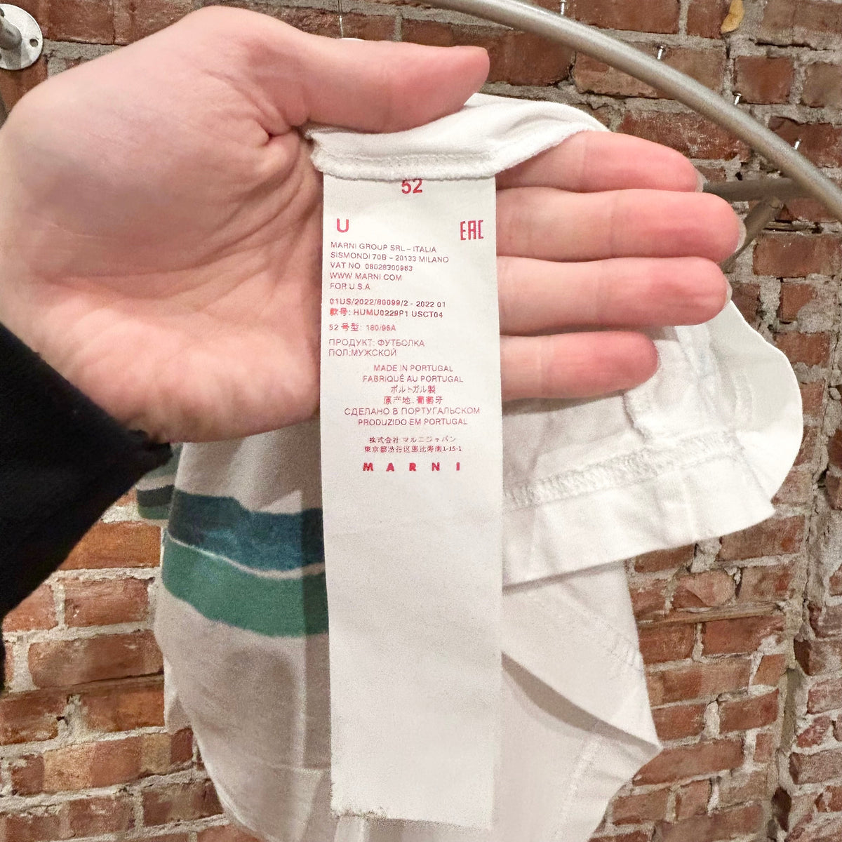 MARNI PAINT LOGO POCKET TEE ‘WHITE’