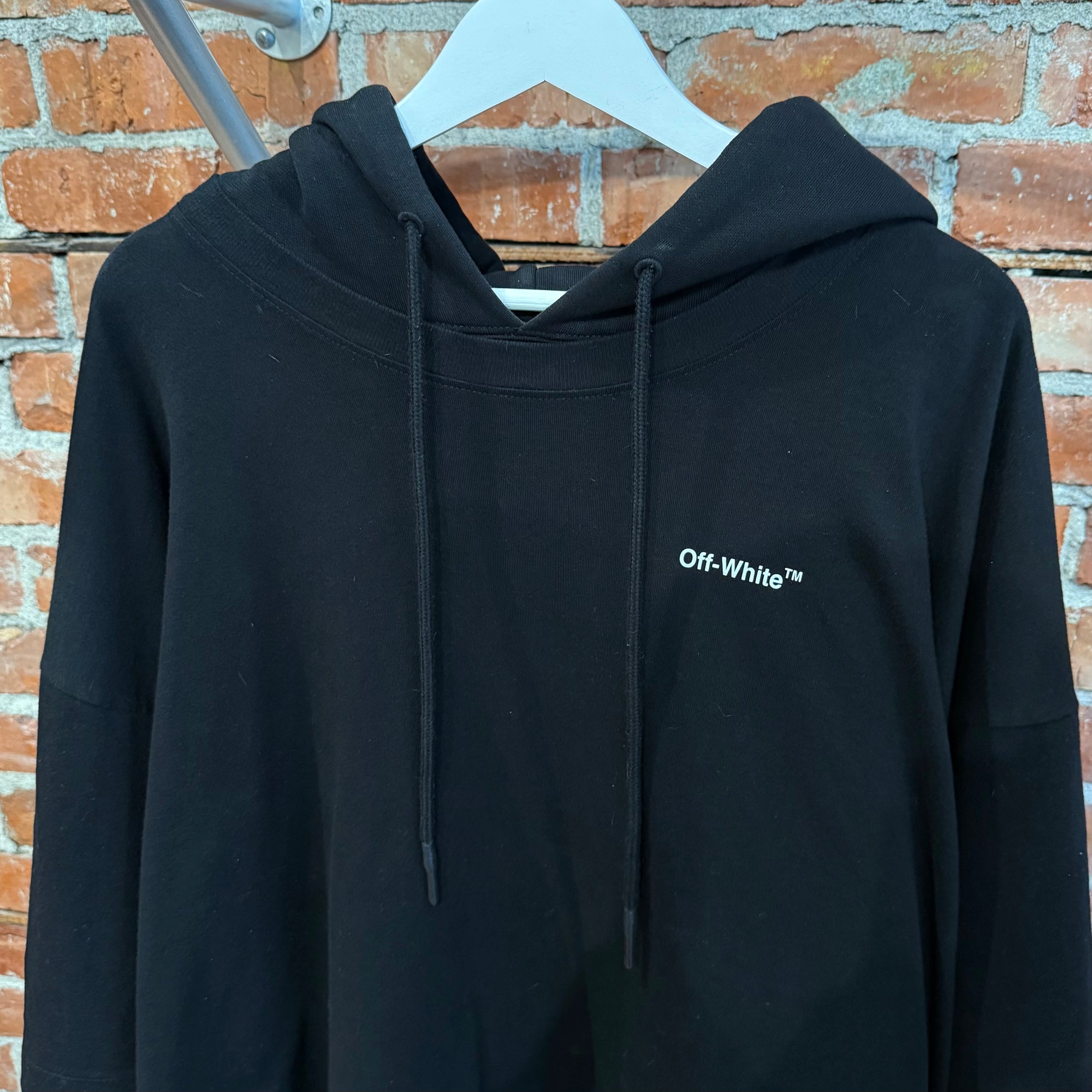 OFF-WHITE DIAGONAL HELVETICA LAYER HOODIE ‘BLACK’