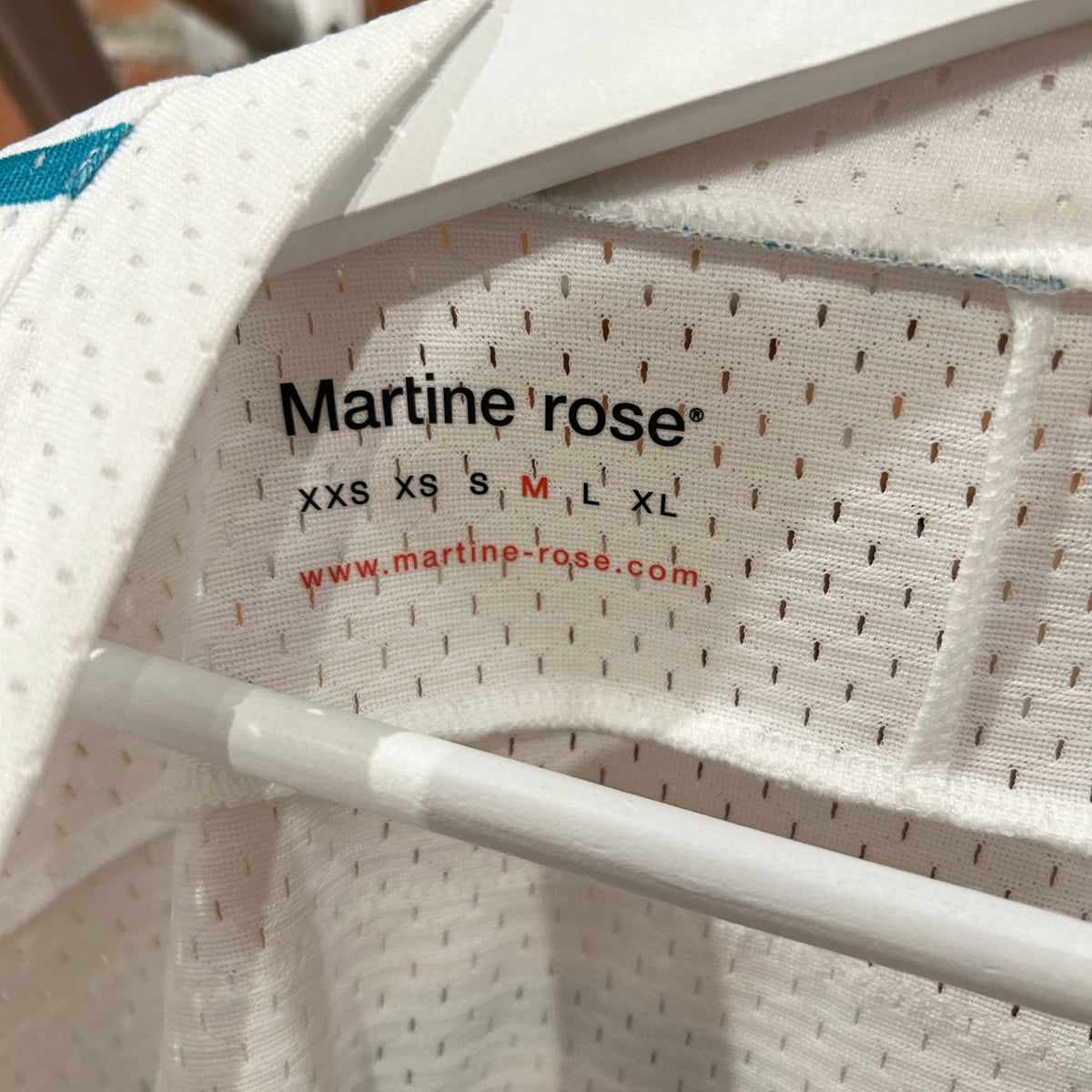 MARTINE ROSE OVERSIZED FOOTBALL TOP JERSEY ‘WHITE’