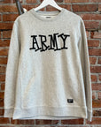 STUSSY VINTAGE ARMY CREWNECK ‘HEATHER GRAY’