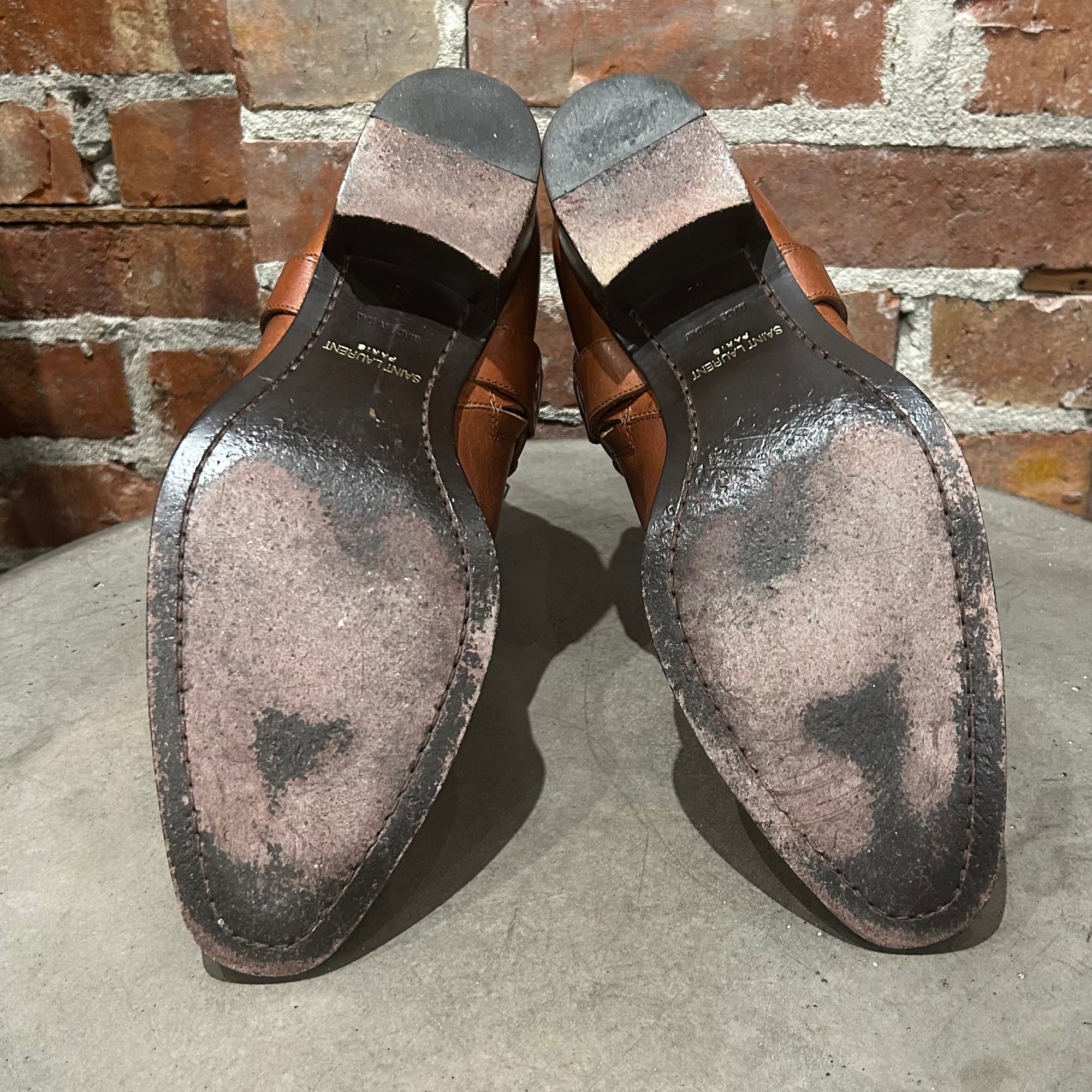 SAINT LAURENT SS14 WYATT HARNESS BOOTS ‘BROWN’