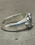 DEAL DESIGN BLOOMING CROSS FLORAL RING 'SILVER'
