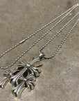 CHROME HEARTS SMALL TRIPLE CROSS NECKLACE ‘SILVER’