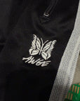 NEEDLES X AWGE TRACK PANTS ‘BLACK/SILVER’