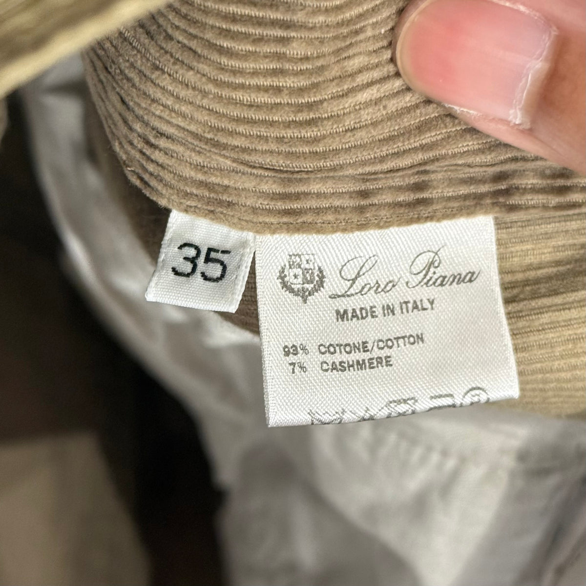 LORO PIANA JARNO STRAIGHT LEG CORDUROY PANTS ‘DUST'