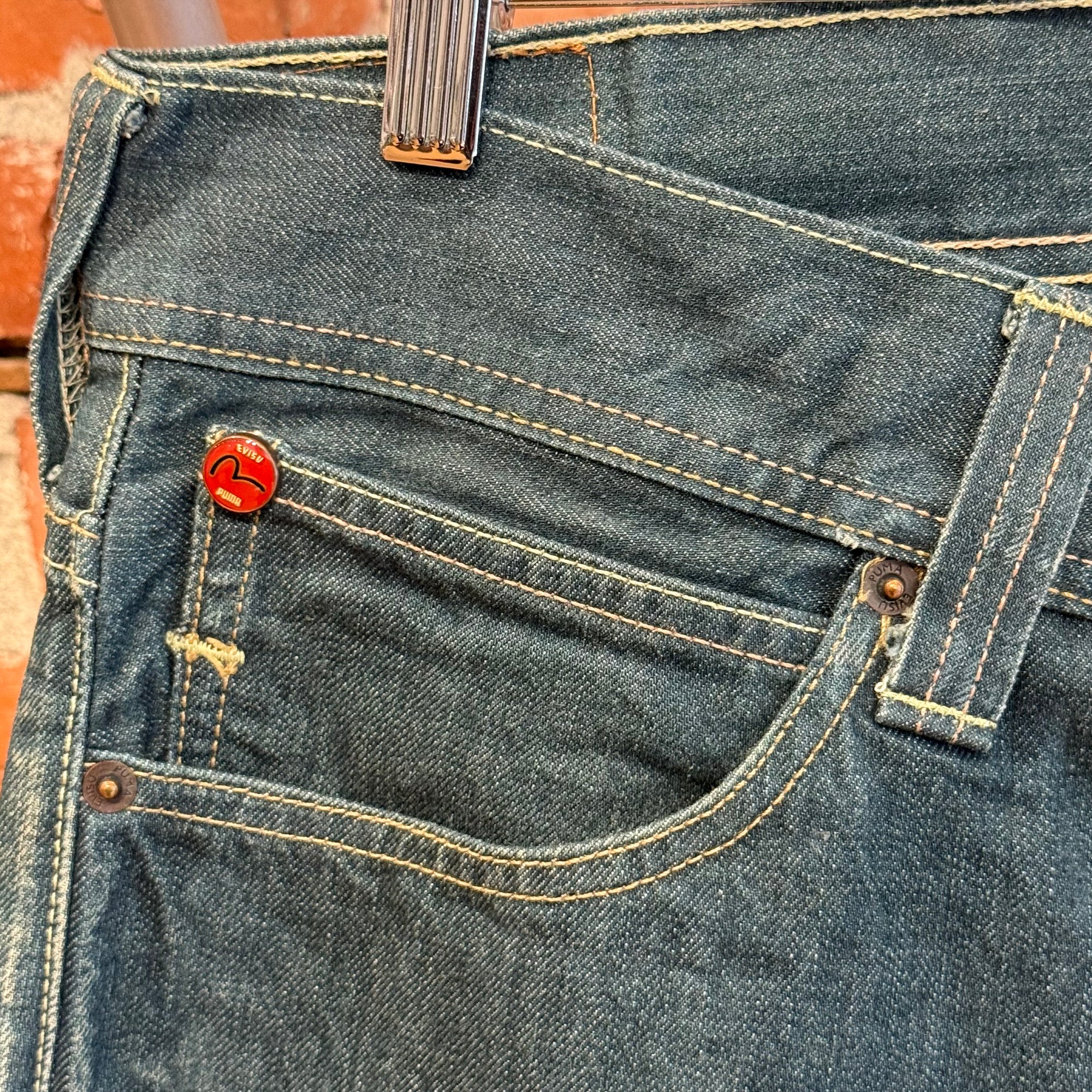 EVISU X PUMA STRAIGHT LEG DENIM 'DIRTY BLUE/WHITE'