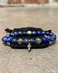 CHROME HEARTS DAGGER CHARM BEADED 3-BALL BRACELET BRACELET ‘BLUE’