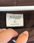HIDDEN NY EMBROIDERED LOGO HOODIE ‘BROWN’