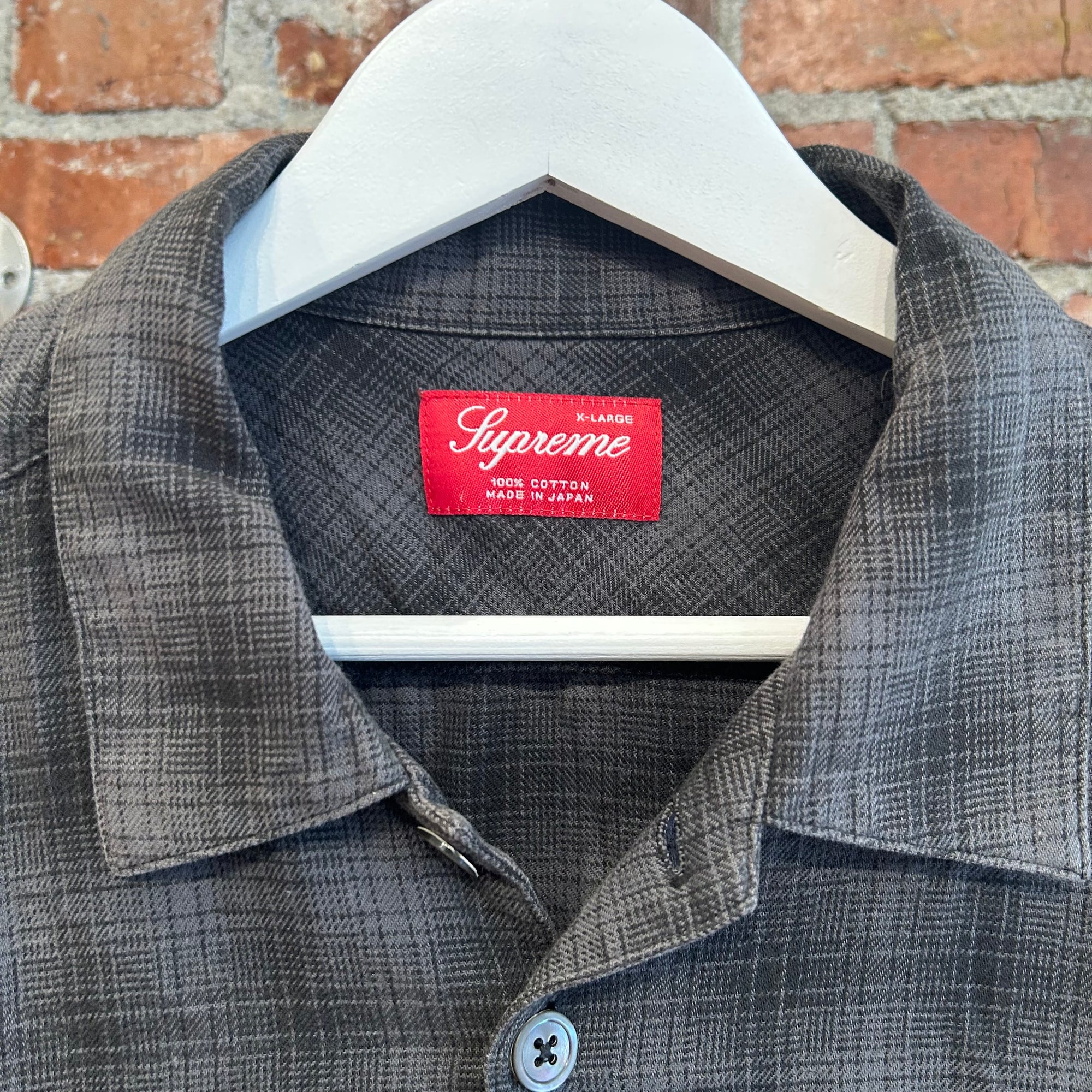 SUPREME FW22 SHADOW PLAID FLANNEL ‘BLACK’