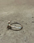 CHROME HEARTS EMERALD CROSS BUBBLEGUM RING 'SILVER'