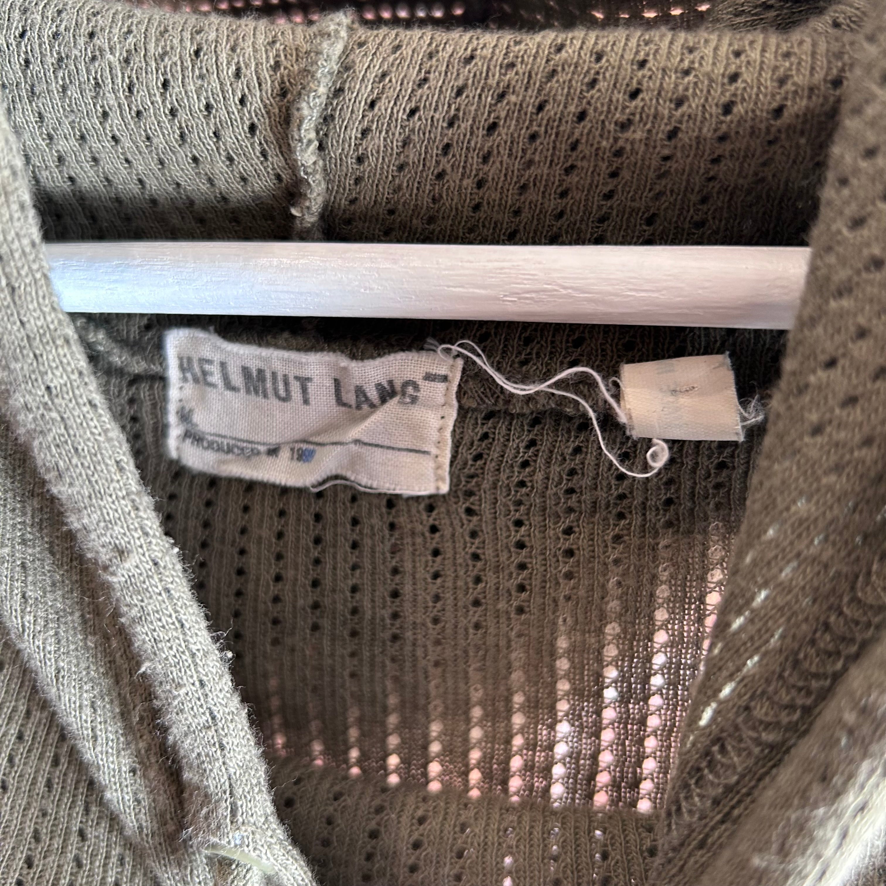 HELMUT LANG 1999 LIGHTWEIGHT KNIT HOODIE 'OLIVE' – Sadō Room