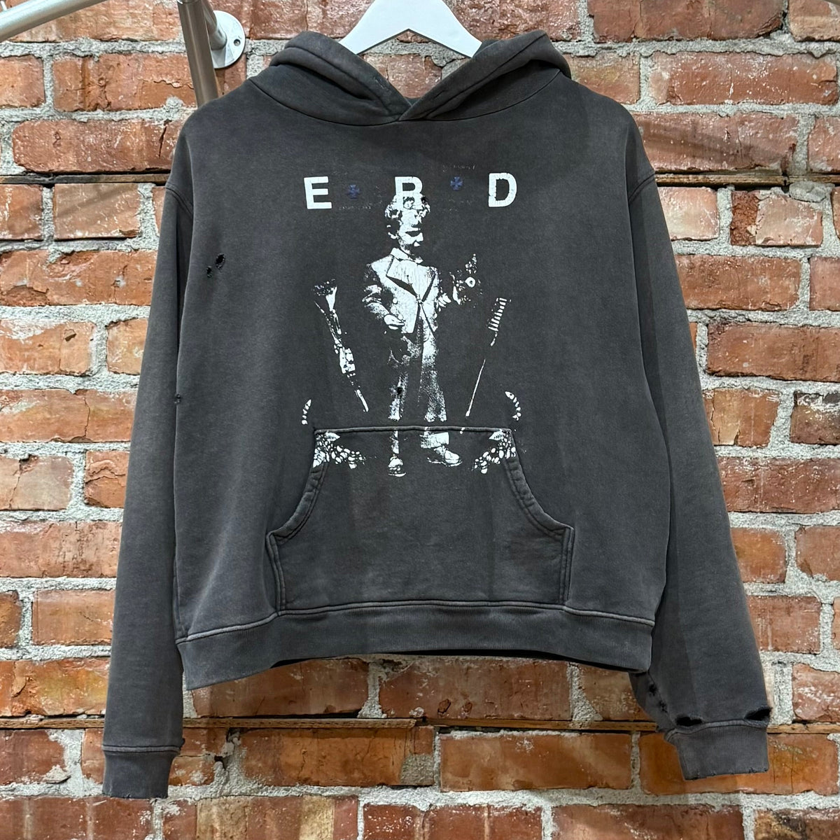 ENFANTS RICHES DEPRIMES FW25 KATHOLISCHES TOOTHBRUSH HOODIE ‘DARK GRAY’
