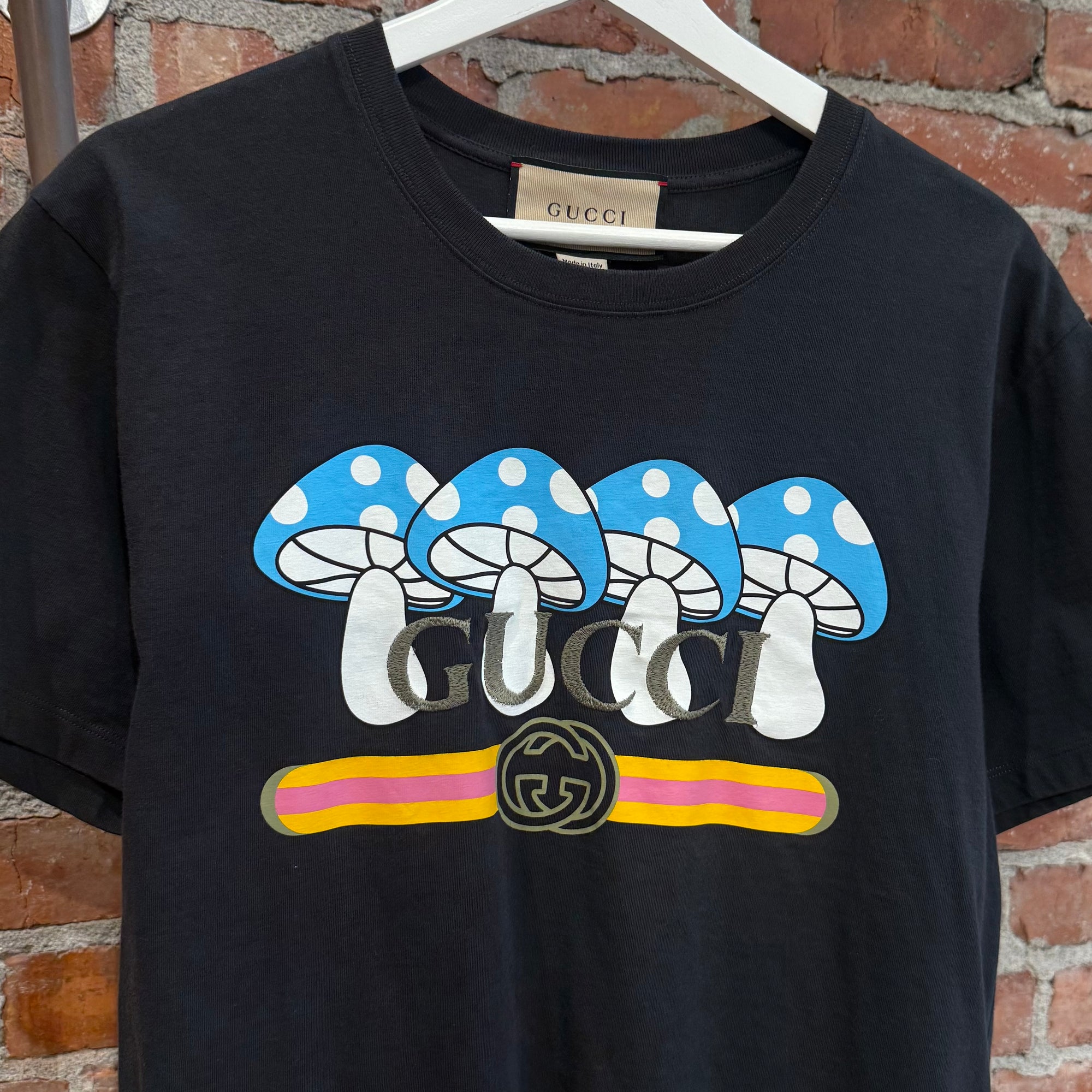 GUCCI DEMNA MUSHROOM LOGO TEE ‘BLACK’