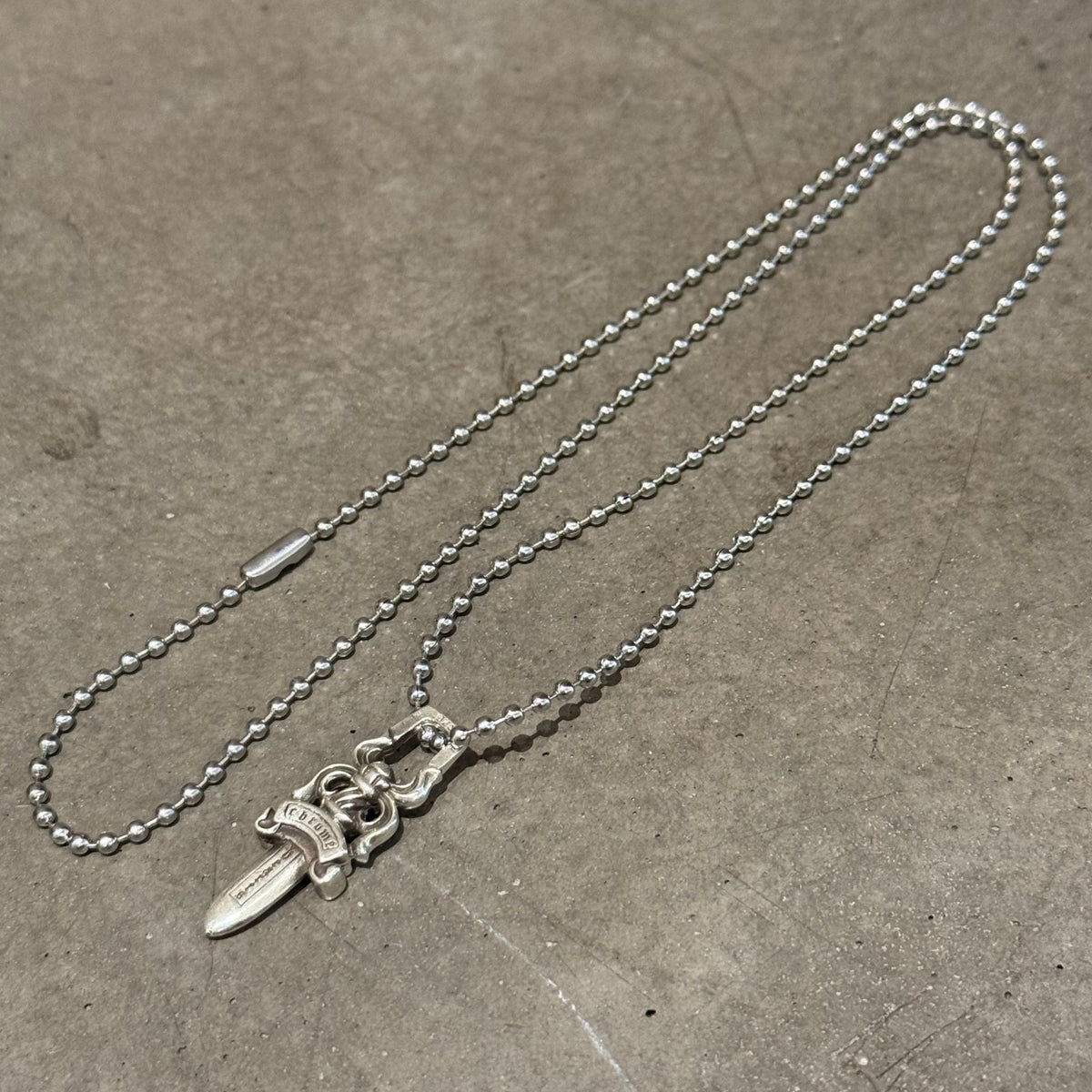 CHROME HEARTS DAGGER ZIPPER NECKLACE ‘SILVER’